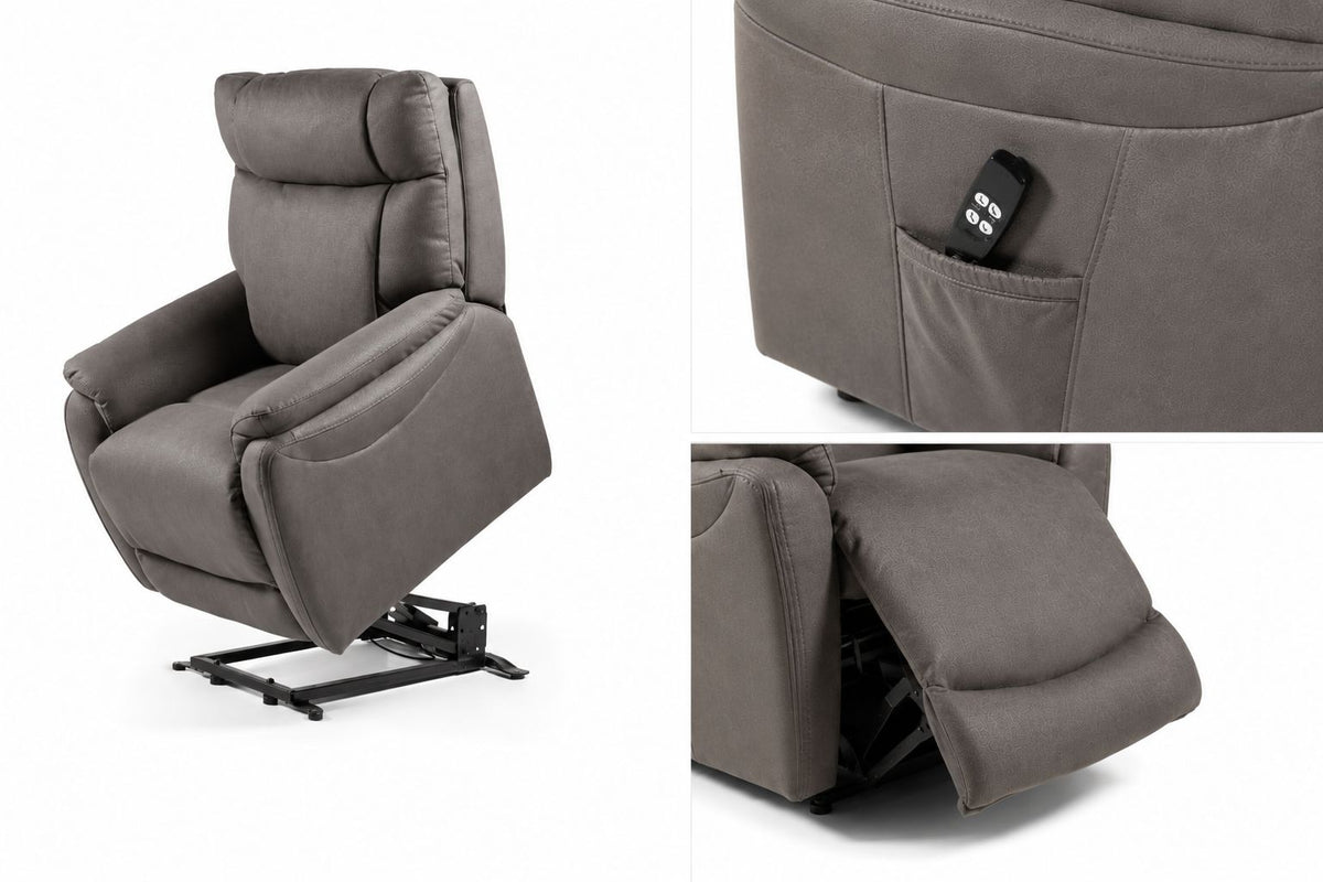 2BM - Relax Ralph - Antraciet microvezel - 2 motoren - 78x95x110 cm