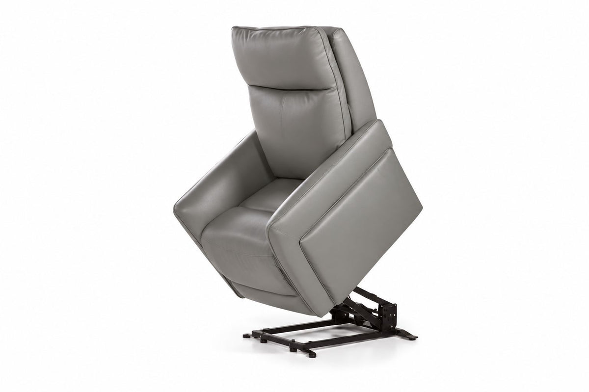 DEZ - Relax Basile - Grijs Leder - 4 motoren 80x99x110 cm