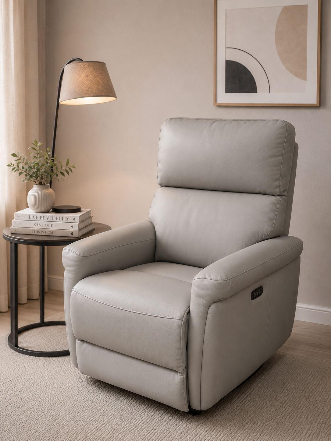2BM - Relax Luda - Leder - Beige - 83x105x93cm