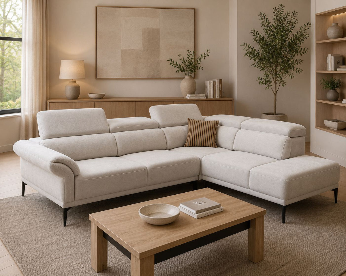 IDE - Salon LK6625 - Rechts - Ecru kleur - 260x210 cm