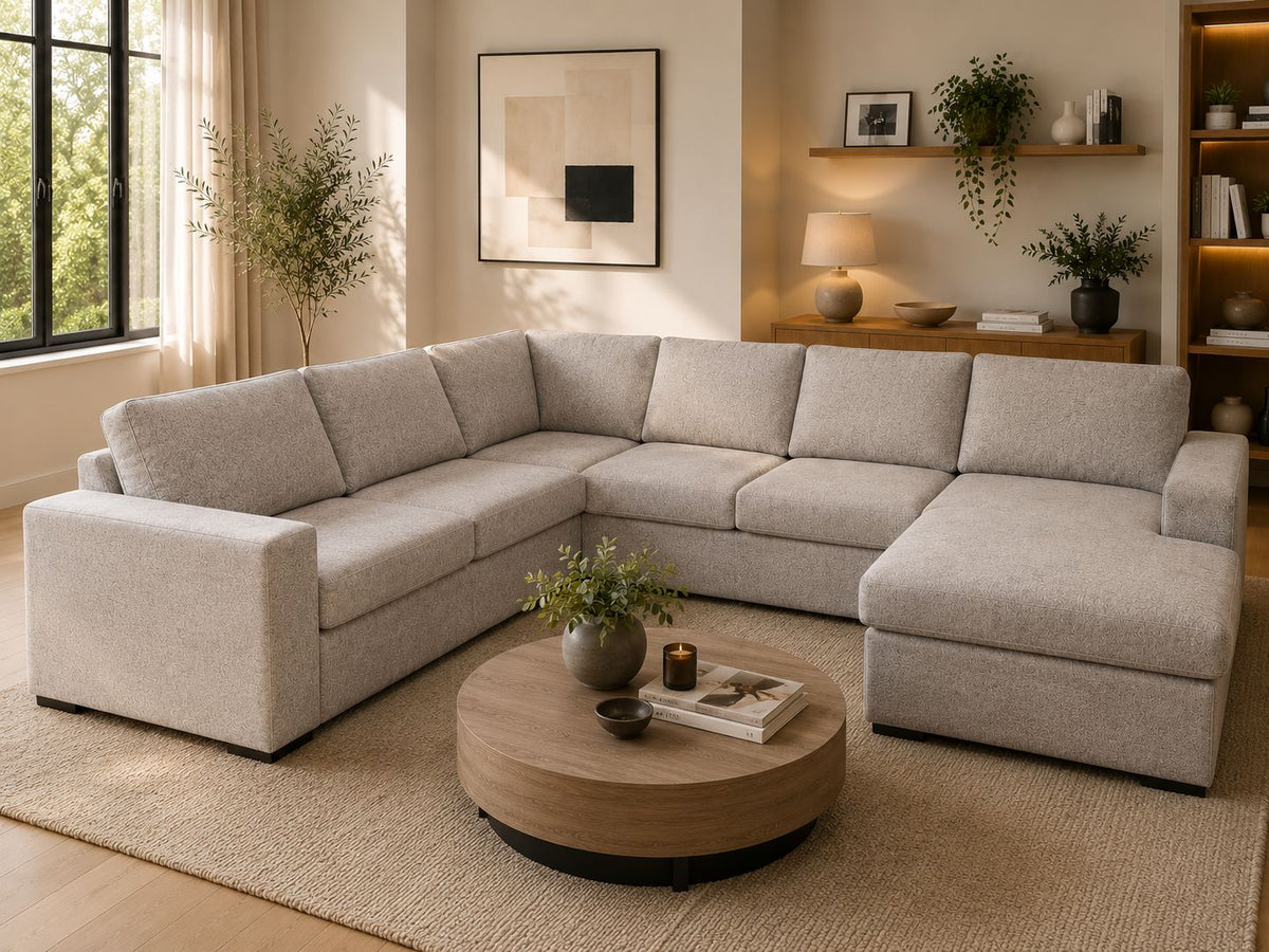 2BM - Hoeksalon Mila - Rechts - Stof - Taupe - 225x325x160 cm