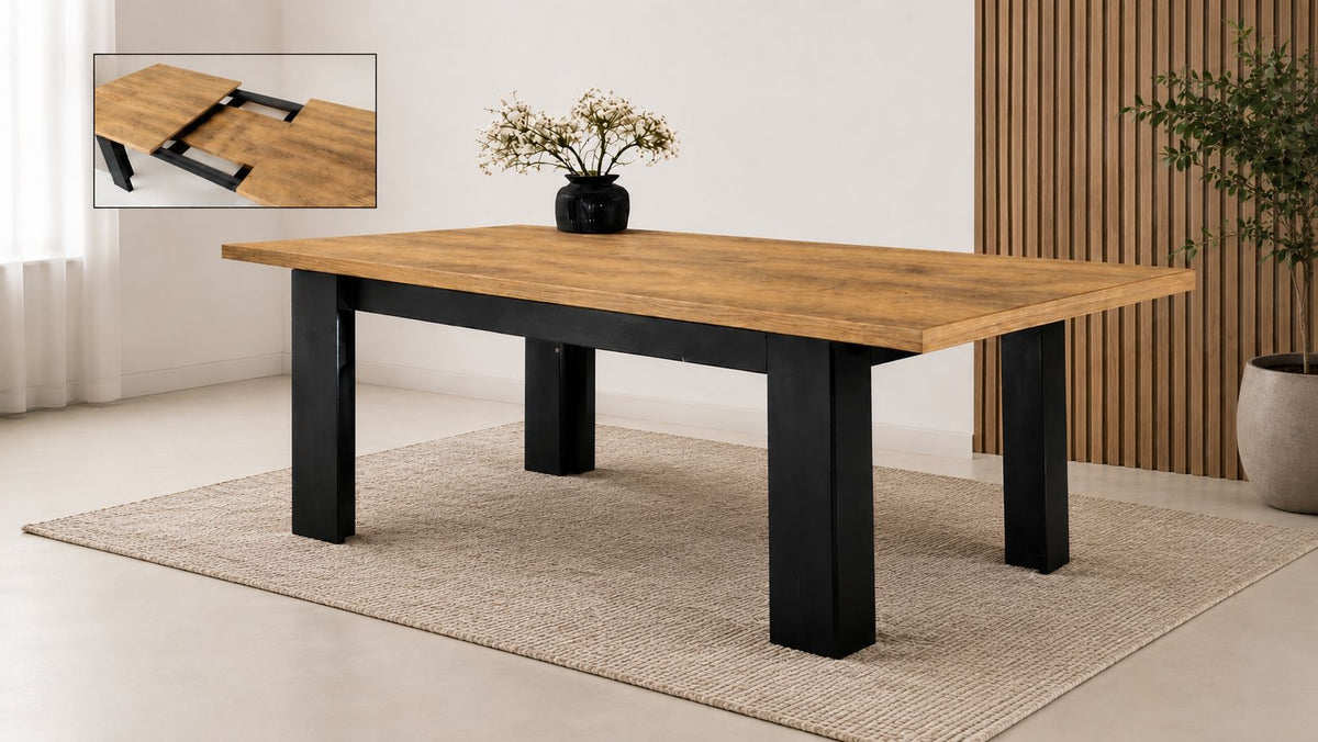 GBO - Eettafel Samuel  - Uitshuifbaar - Denver oak - 180/230x100x95cm