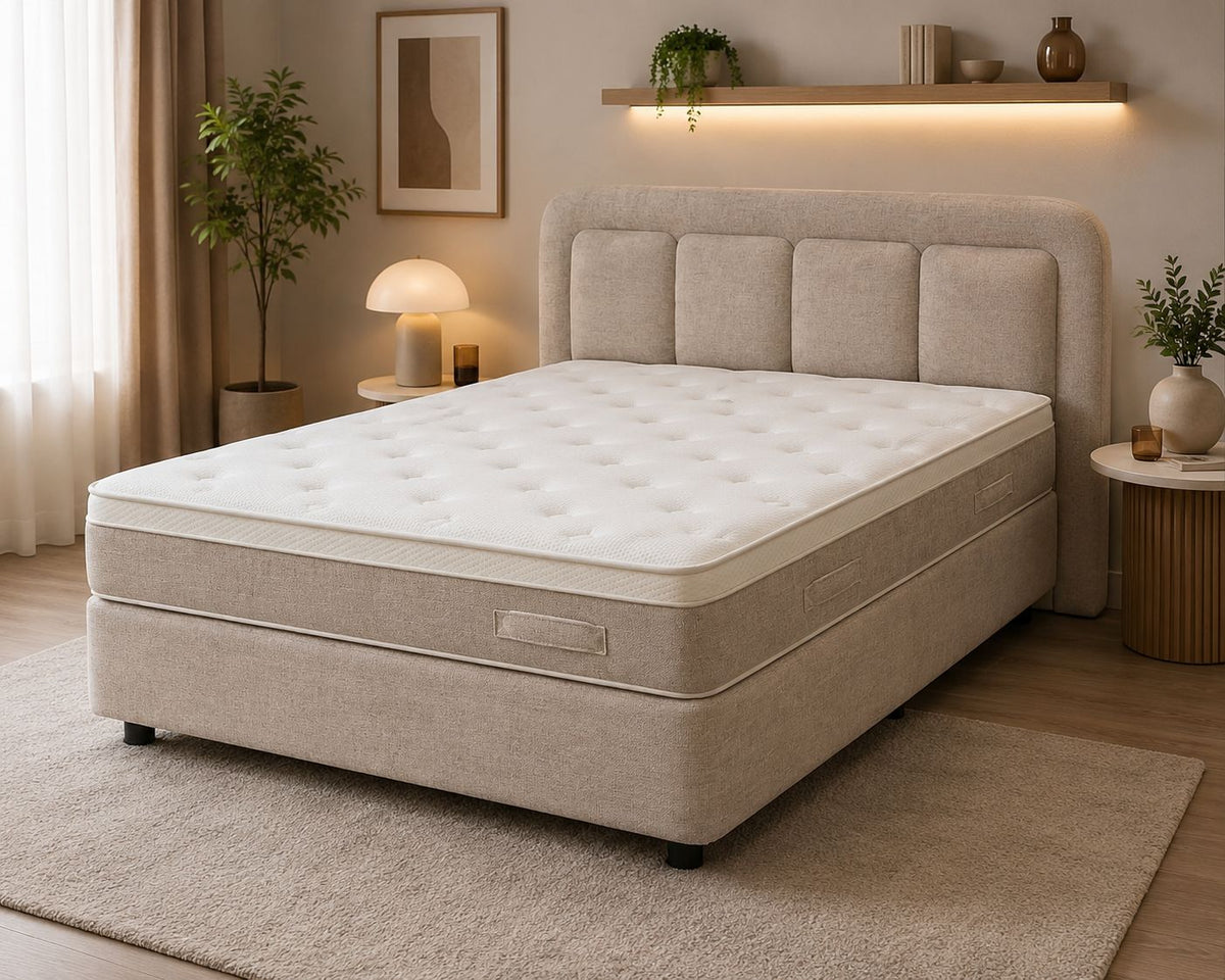 2BM - Boxspring Donna - Beige Stof - 160x200cm
