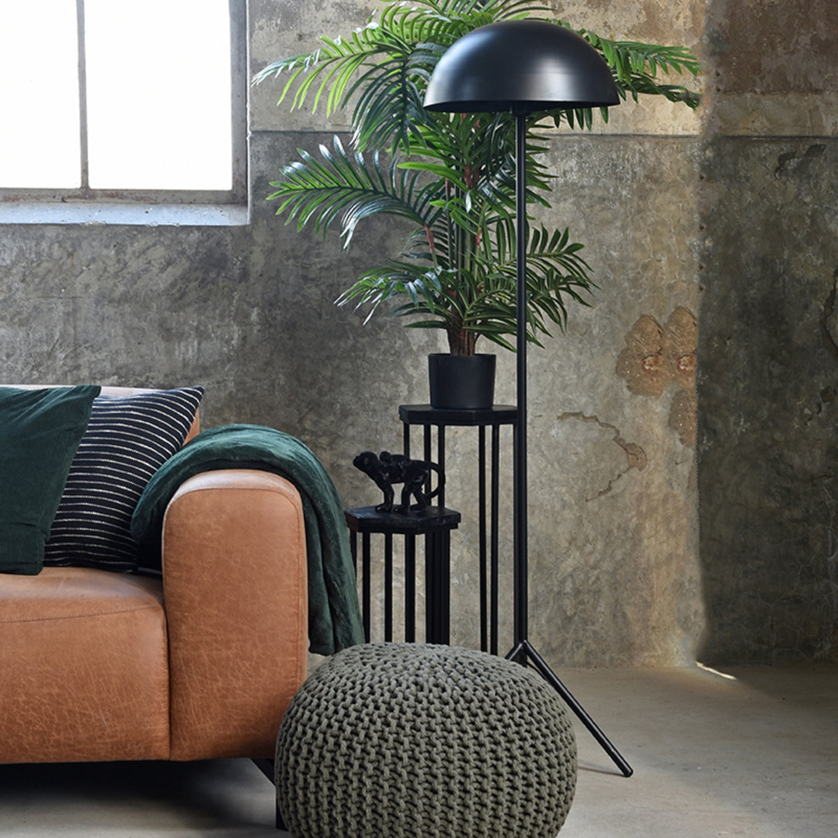 LABEL51 Lampadaire Globe - Noir - Métal