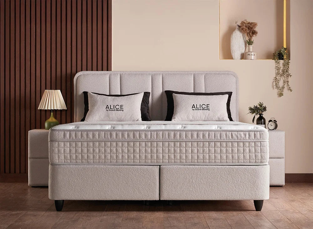 BSP - Boxspring Alice- Stof -  Ecru - 140x200 cm