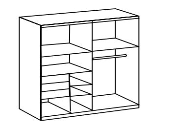 Wimex - Kleerkast Barcelona - K69640 - Grafiet/Zwart - 225x208x64cm