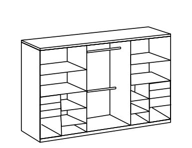 Wimex - Slaapkamer (4-delig set) Barcelona - K69 - Grafiet/Zwart - 180x92x200cm