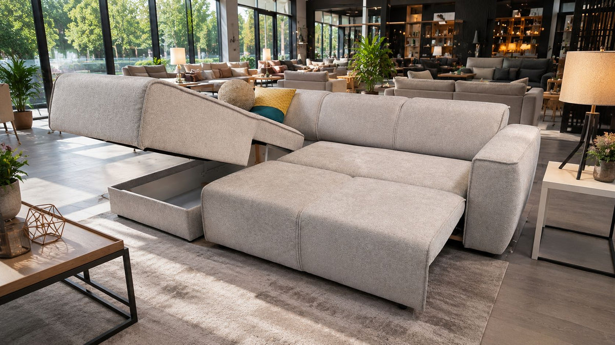 2BM - Hoeksalon Billund L - links - Bedfunctie - Opbergruimte -190 x 280 cm