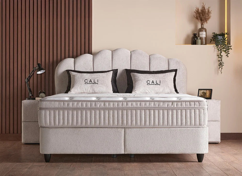 BSP - Boxspring Cali - Stof -  Ecru - 160x200 cm
