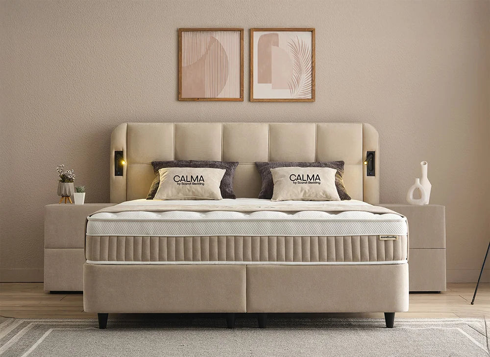 BSP - Boxspring Calma - Stof -  Beige - 160x200 cm