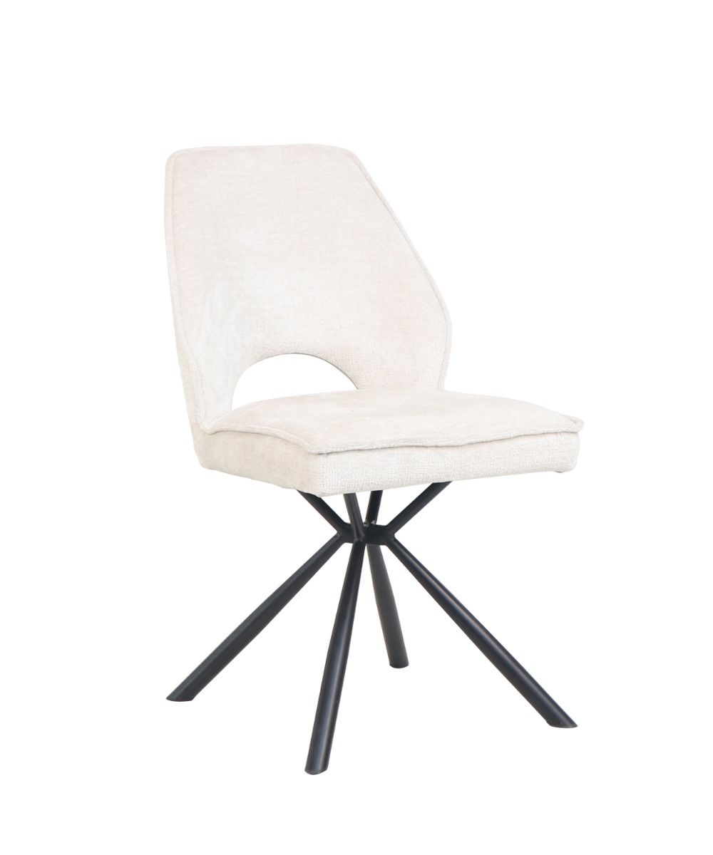 2BM - Eetkamerstoel Yves - Stof - Beige - 60x87x50cm