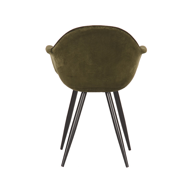 LABEL51 Chaise de salle à manger Forli - Vert armée - Velours