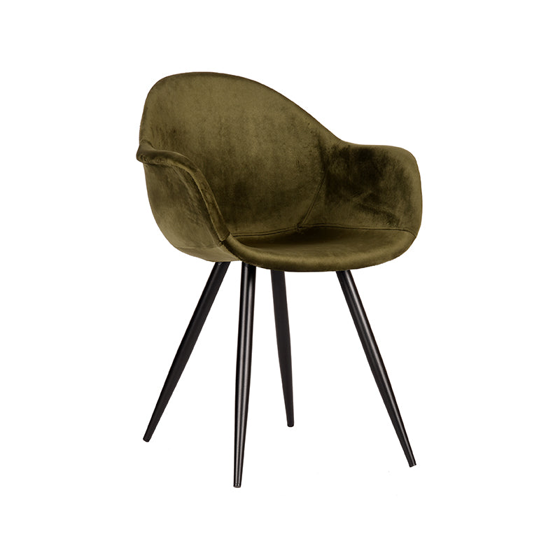 LABEL51 Chaise de salle à manger Forli - Vert armée - Velours