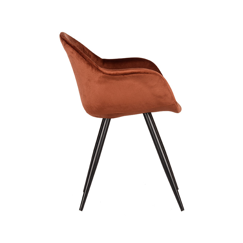 LABEL51 Chaise de salle à manger Forli - Rouille - Velours