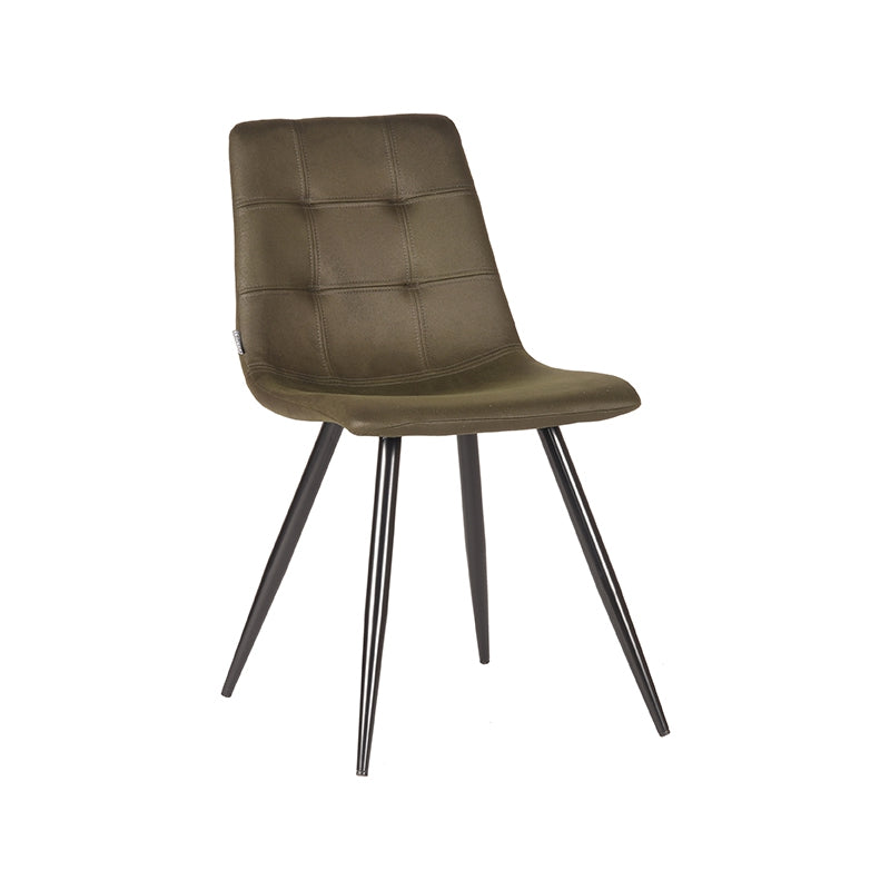 LABEL51 Chaise de salle à manger Jay - Vert armée - Microfibre