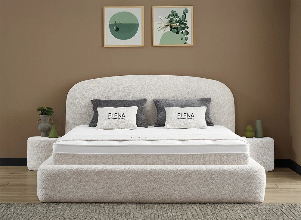 BSP - Boxspring Elena - Stof -  Ecru - 180x200 cm