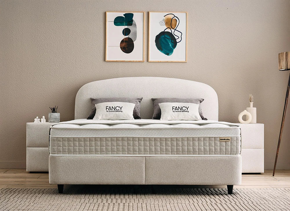 BSP - Boxspring Fancy- Stof -  Ecru - 160x200 cm