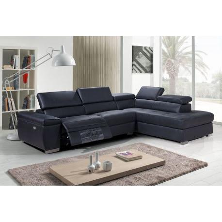 2BM - Hoeksalon Viriginie - Rechts - Kunstleder - Zwart - 301x70x216cm