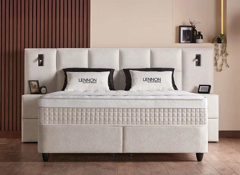 BSP - Boxspring Lennon - Stof -  Ecru - 160x200 cm