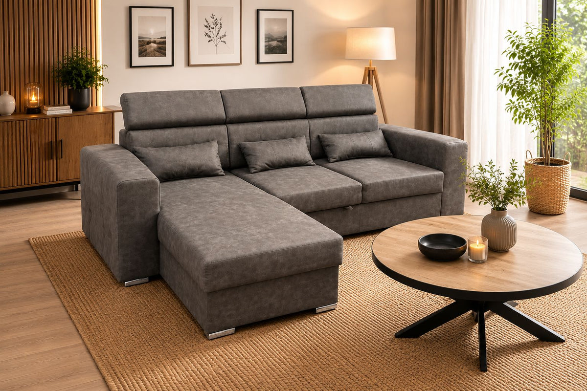 2BM - Hoeksalon Maggio - Links - Stof - Donkergrijs - 172x96x248cm