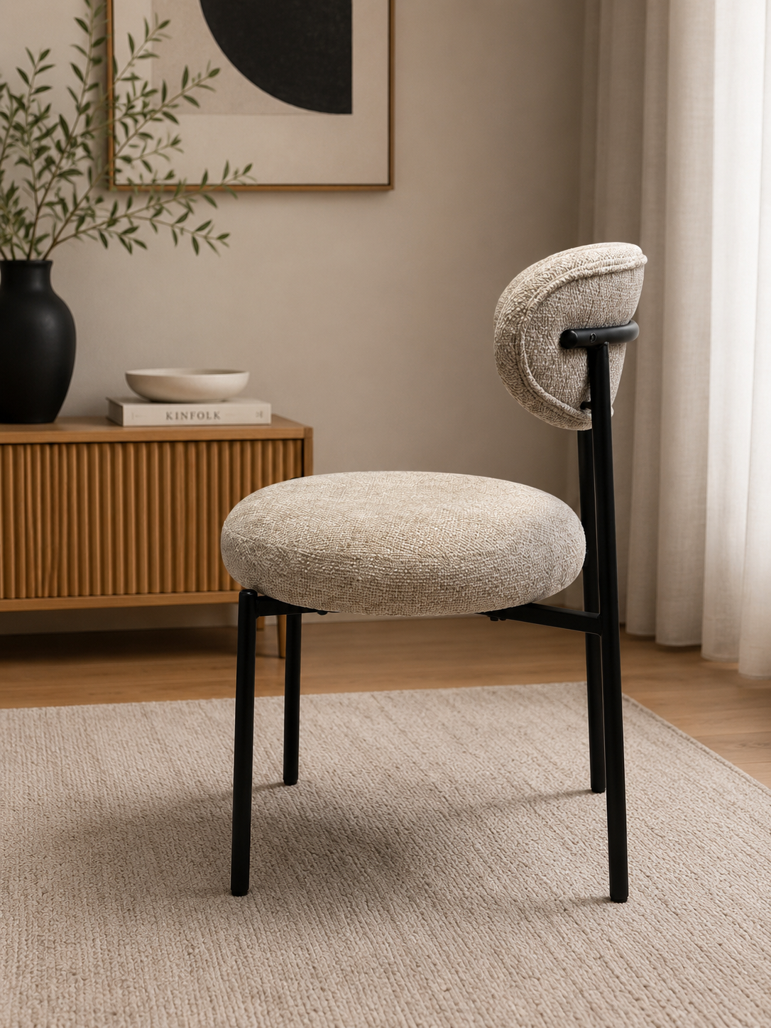 2BM - Stoel Malaga - Stof Taupe - 53x80x57 cm