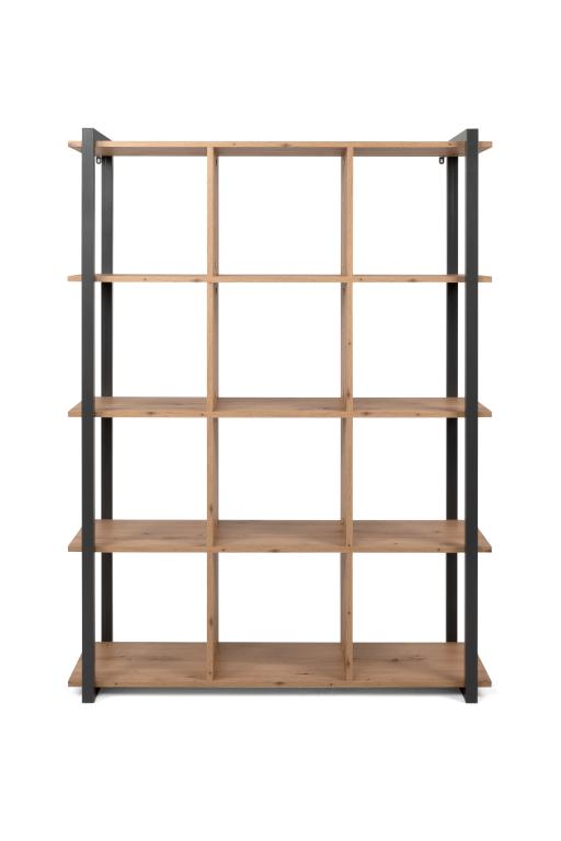 FIN - Bibliotheek Denver 31 - Artisanal Eik / Anthracite - 107xh145x39cm