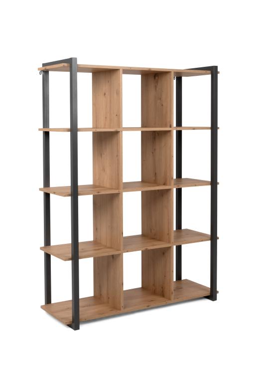 FIN - Bibliotheek Denver 31 - Artisanal Eik / Anthracite - 107xh145x39cm
