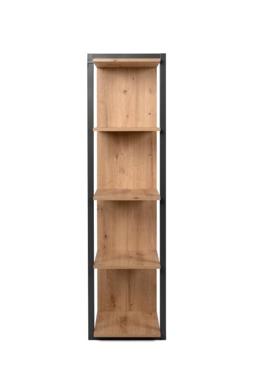 FIN - Bibliothèque Denver - Chêne Artisanal / Anthracite - 107xh145x39cm