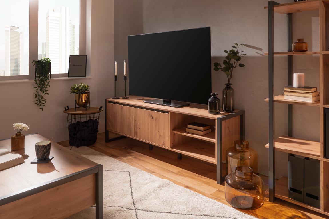 FIN - TV Meubel Denver 54 - artisanal eik / anthracite - 160x55x40cm