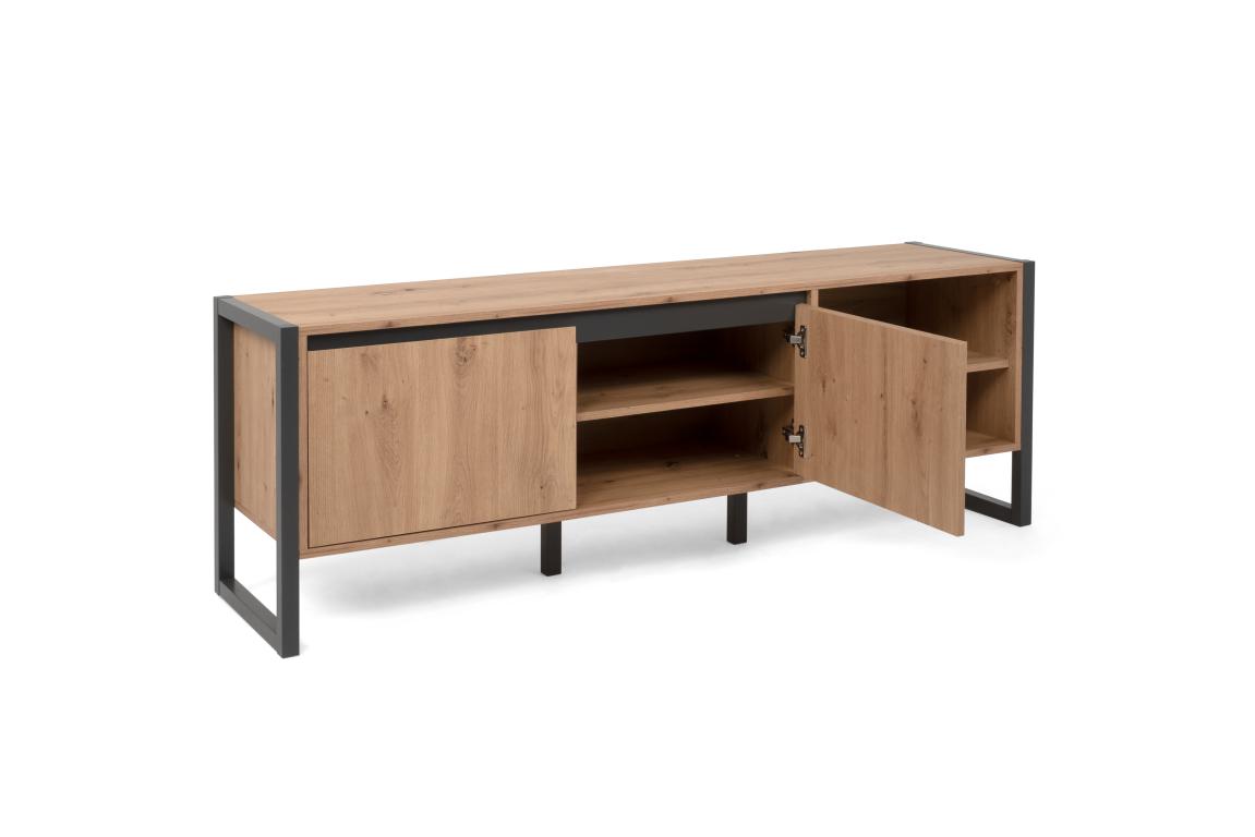 FIN - TV Meubel Denver 54 - artisanal eik / anthracite - 160x55x40cm