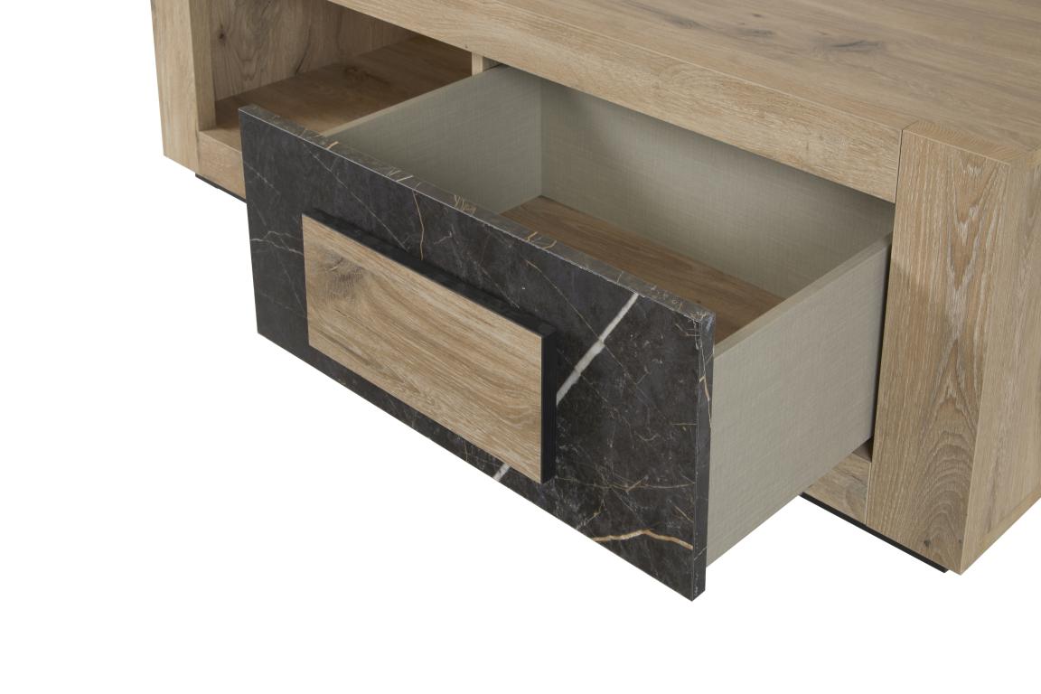 GBO - Salontafel Sacha - Canyon eiken & marmer - 130x65x45 cm