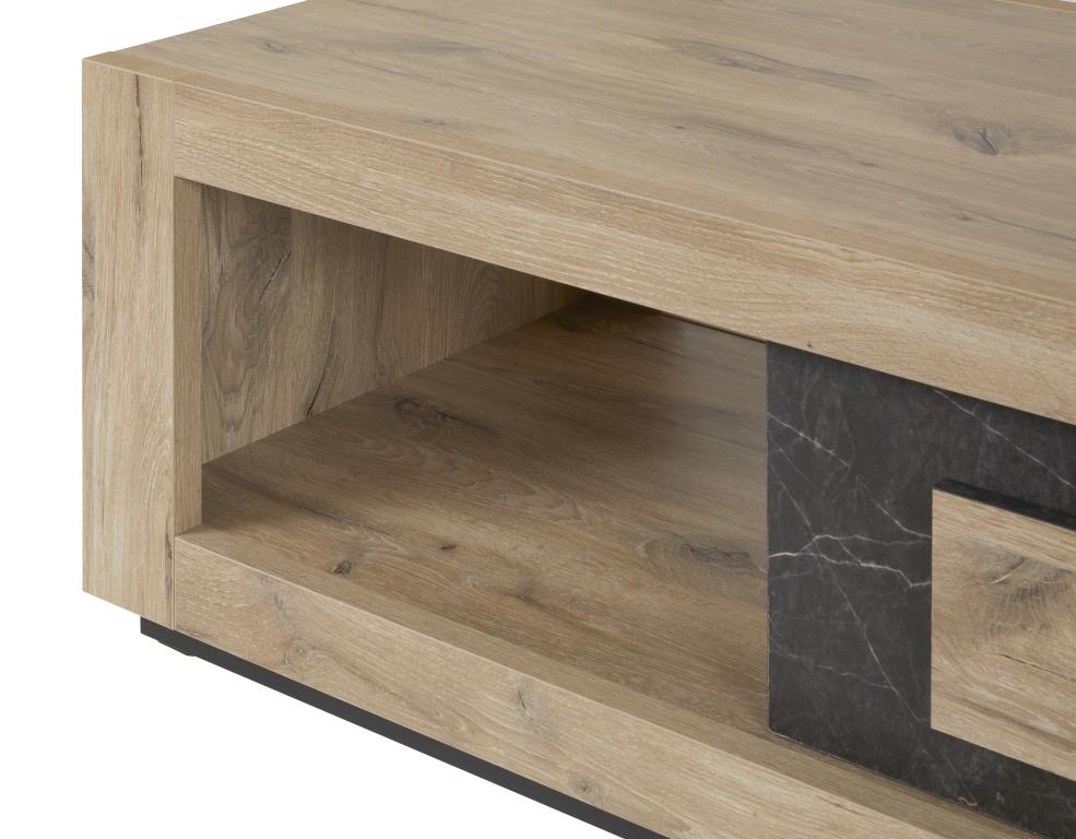 GBO - Salontafel Sacha - Canyon eiken & marmer - 130x65x45 cm
