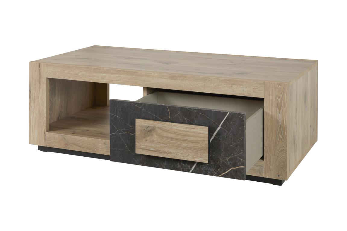 GBO - Salontafel Sacha - Canyon eiken & marmer - 130x65x45 cm
