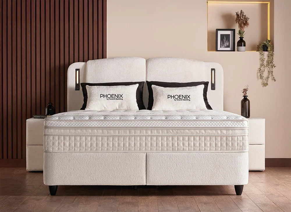 BSP - Boxspring Phoenix - Stof -  Ecru - 180x200 cm