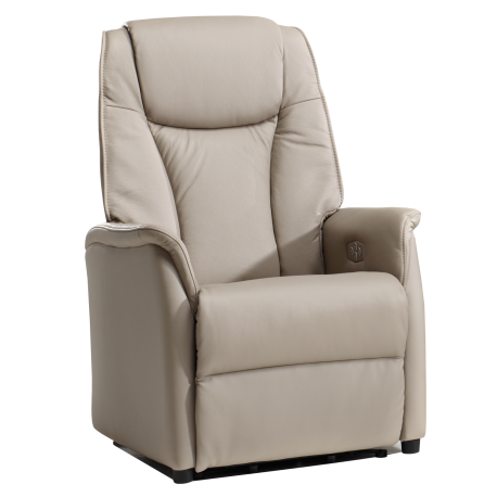 YLF - Relaxfauteuil  Ygo - Leder - Beige - Twee motoren - 80x112x82cm