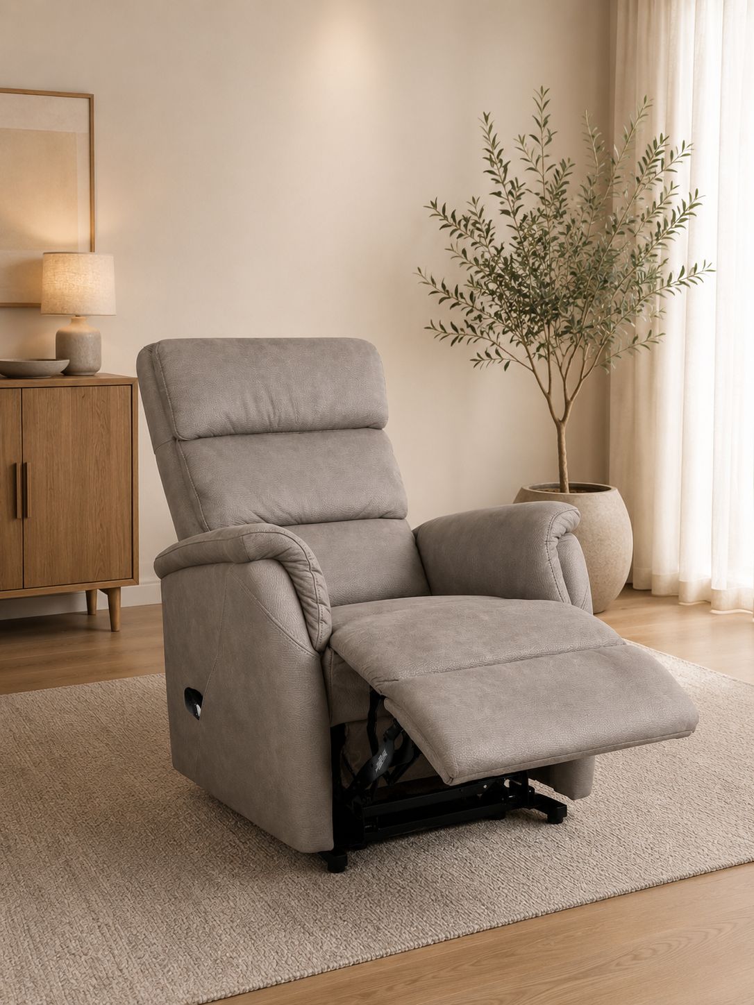 ORN - Elektrische relax Palma - Stof - Grijs - Twee motoren - 75x116x55cm