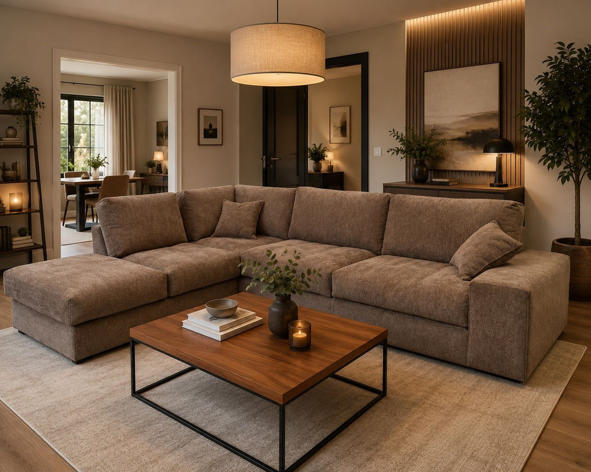 2BM - Hoeksalon Dawson - Links - Taupe kleur - 240x312 cm