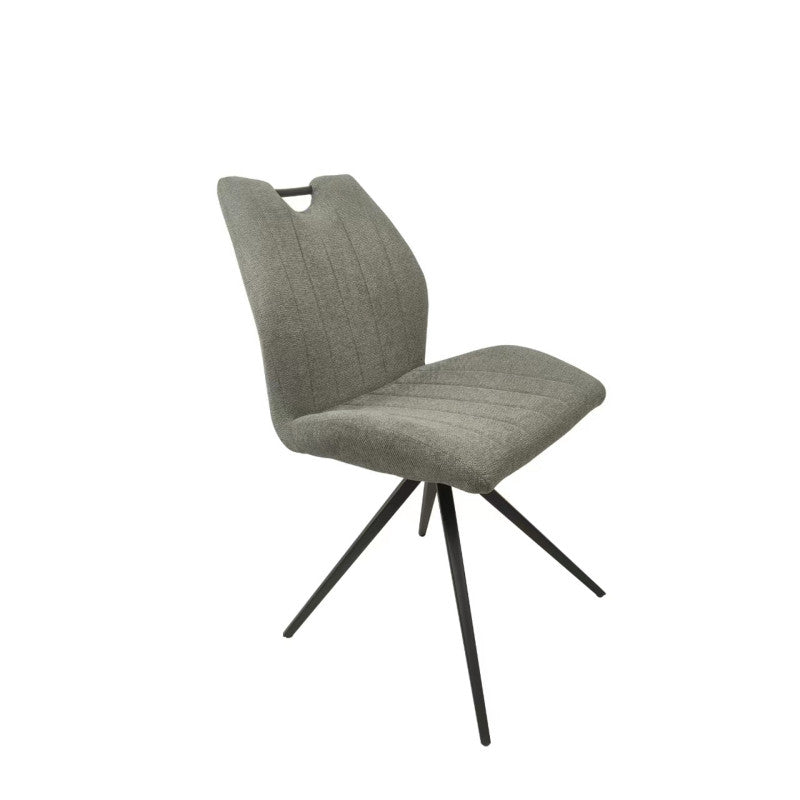 MLM - Chaise de salle à manger Felix - Tissu gris - 52x88x60cm
