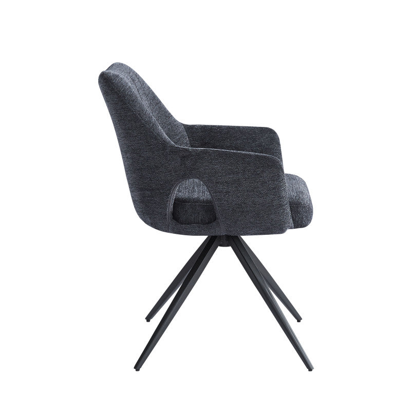 2BM - Stoel Sahana – Zwart – Stof - 63x53x84cm