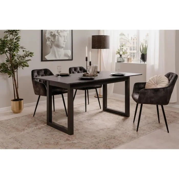 FIN - Eettafel Austin 80A - Antraciet - 160–200x75x90 cm