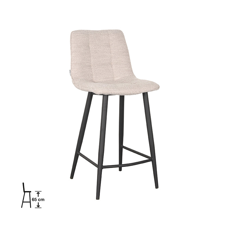 LABEL51 Tabouret de bar Jelt - Naturel - Boucle - Hauteur d'assise 65