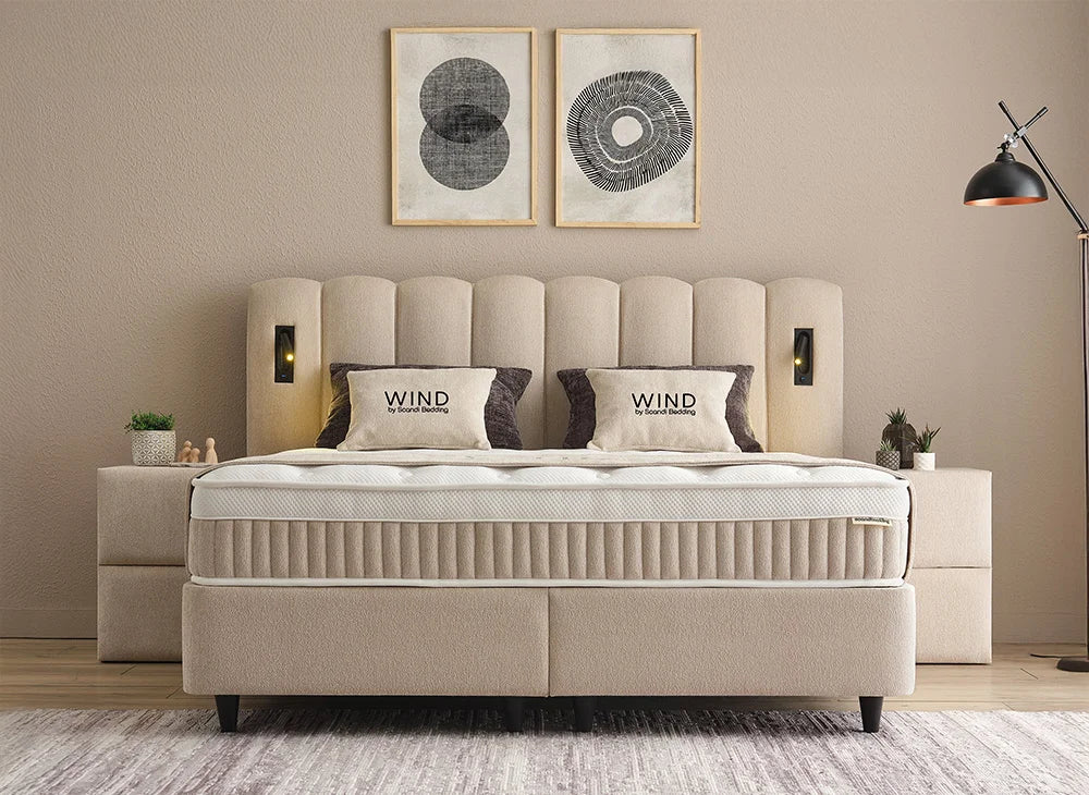 BSP - Boxspring Wind - Stof -  Beige - 160x200 cm