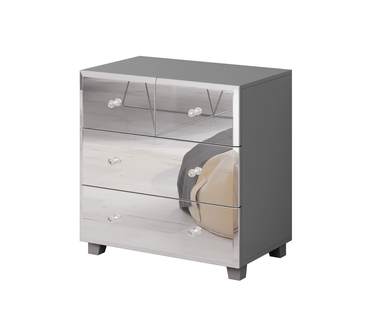 Image of Commode Bellagio GB - Wit/Grijs - 72x75/106x45cm. Elegante commode in twee hoogtes: 75 of 106cm....